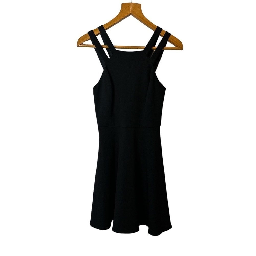 French Connection Black Double Strap A-Line Cocktail Party Dress—Size 0